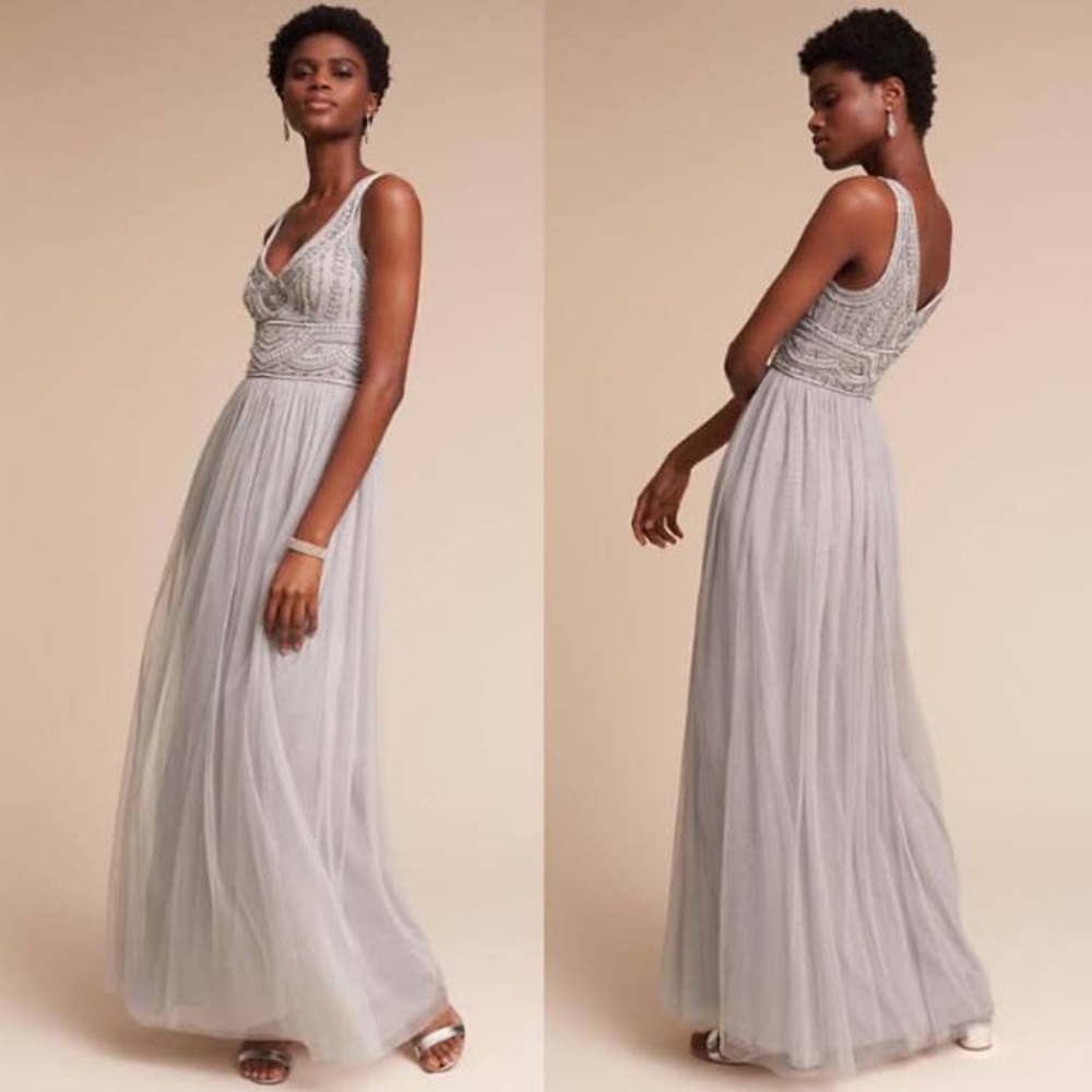 BHLDN Sterling Dress - Silver - Size 6